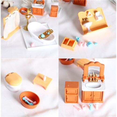 1 set 1/12 Dollhouse Miniature Mini Bathroom Furniture Dolls House Accessories