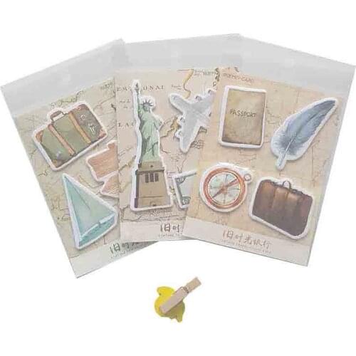 1packs/lot Cute Old Time Travel Sticky Notes Memo Pad DIY Paper Notepad Scrapbooking Stickers Office School