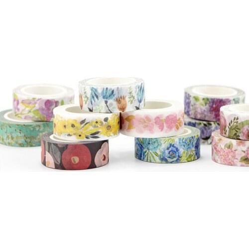 1pcs Apricot Flower Student Paper Sticker Hand Account Album Decorative Washi Tape Office Adhesive Tape School Stationery Supply