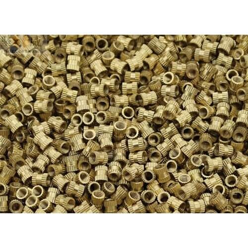 100pcs M2 M2.5 M3 Copper Inserts Brass Double Pass Knurl Nut Embedded Fastener