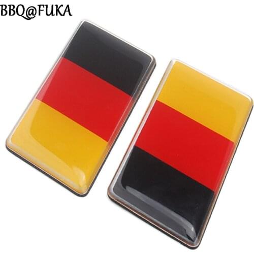 BBQ@FUKA 1X Aluminum Germany Flag Rear Emblem Badge Decal Sticker Fit For VW MK7 MK6 Golf CC GTI Jetta Waterproof Accessories