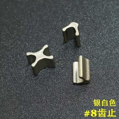 20 sets of genuine YKK zipper accessories no. 8 metal zipper top end end end bright silver