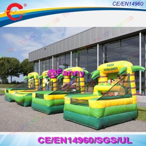 4 in 1 Games Jungle inflatable parrot basket,banana basket,tigerl challenge,big mouth lion games