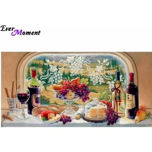 5D DIY Diamond Embroidery Grape Wind and Food Diamond Painting Mosaic Kit Needlework Craft for Home Decoration Picture ASF580