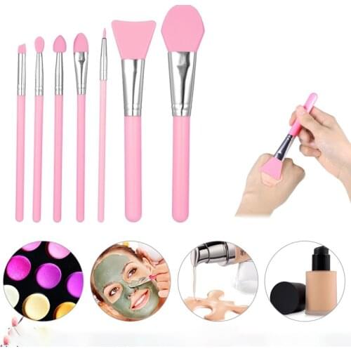 7Pcs/Set Silicone Face Mask Brush Makeup Brush Cosmetics Facial Mask Gel Brush for Skin Care Cosmetic Beauty Makeup Tool