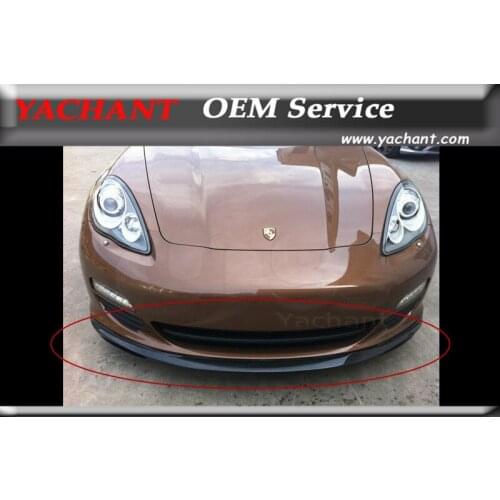 Car-Styling Carbon Fiber Glossy Finish Front Bumper Lip Fit For 2010-2013 Panamera 970 GMT GMT Style Front Lip