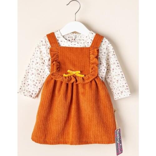 Babymod Baby Girl Velvet Dress Shirt Baby Salopet Dress