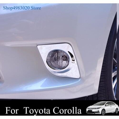 For TOYOTA Corolla 2014-2016 2PCS Car Front Fog Light Lamp Cover Trim Fog Lamp Shade ABS Chrome Car Styling Auto Accessories