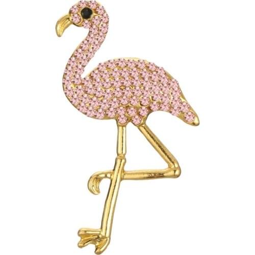 Flamingo diamond 40*23mm free shipping DIY rhinestone button birthday party invitation decoration accessary 10PCS/lot(BTN-5655)