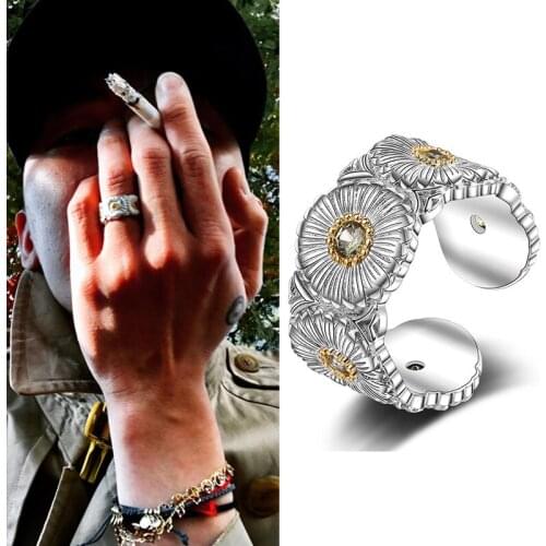 Geometric Shapes Non-Tapering Chunky Opening Silver Rings for Women and Fashion men Punk Sandals Fingertip Adjustable