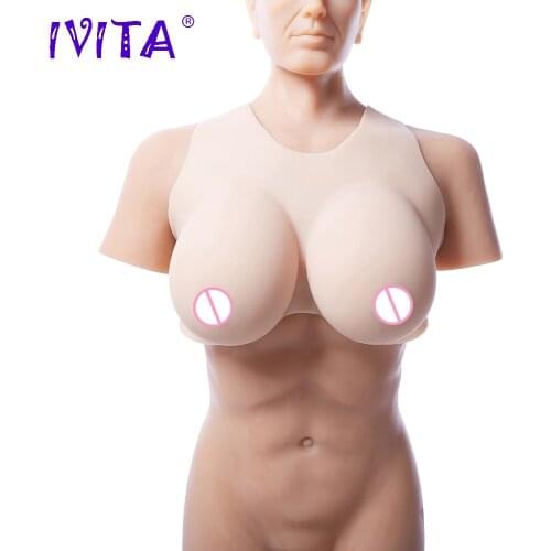 IVITA 4100g Artificial Silicone Breast Forms Realisitic Fake Boobs For Crossdressers Transvestite Crossdress Drag Queen Breasts