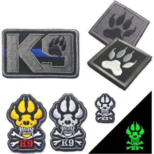 K9 Unit Canine Patch Thin Blue Line Law Enforcement Police K9 DOG TRACKER PAW K9 CROSSBONES KILLER ATTACK DOG BADGE PATCH SWAT