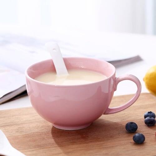 Ceramic cup breakfast cup milk cup oatmeal cup coffee cup girls breakfast cup family mug
