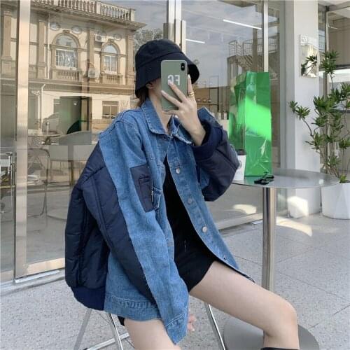 2020 Jacket Denim 2020 Fashion Loose Real Shot For Men And Women Splicing Cool Free Shipping