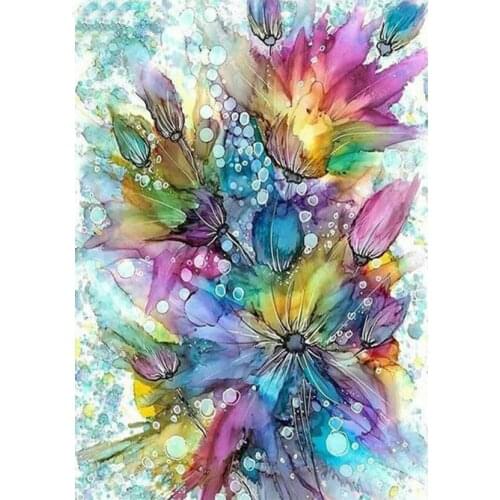 Full Square Drill Watercolor Flowers Diamond Painting Abstract Picture 5D Wall Art Diamond Embroidery Craft DecorationZP-4859