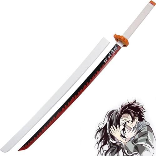 Hot Anime Demon Slayer: Kimetsu No Yaiba Cosplay Props Kyojuro Rengoku Sword Weapons Cosplay Replica Prop for Comic Party