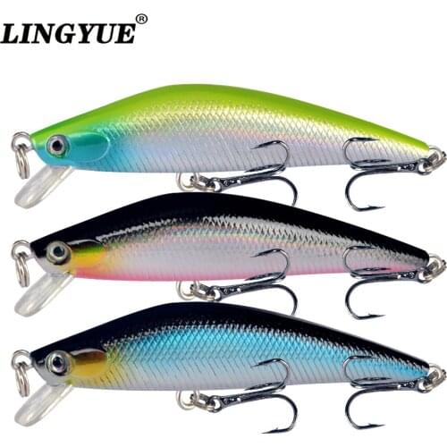 LINGYUE Hunchbacked Minnow Tight Wobbler Hard Bait Fishing Lure 75mm 8g Crankbait Topwater Isca Artificial Pesca Twinkling Body