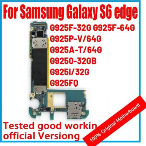 For Samsung Galaxy S6 edge G925F Motherboard 32GB 64GB 128GB Original With Full Chips IMEI Android OS G925 Main Board