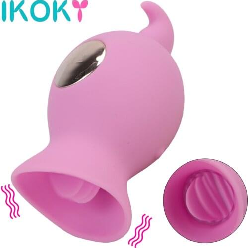IKOKY Mini Sucking Tongue Vibrator Clitoris Nipple Stimulation Sex Toys For Women Female Masturbator Vagina Massager Oral Sucker
