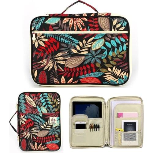 Multi-functional A4 File Folder Document Bags Filing Products Portable Waterproof Nylon Storage Bag for Notebooks Pens Computer