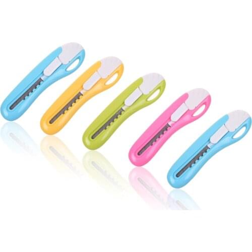 XRHYY Pack of 5 Mini Utility Knife Box Cutter Letter Opener, Random Color