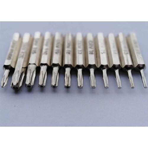 12pcs CR-V Bit Set PH00 T2 T3 T4 T5 T6 T7 T8 T9 T10 T15 T20 torx screwdriver bits set (T8 T9 T10 T15 T20 Security torx), Cheap