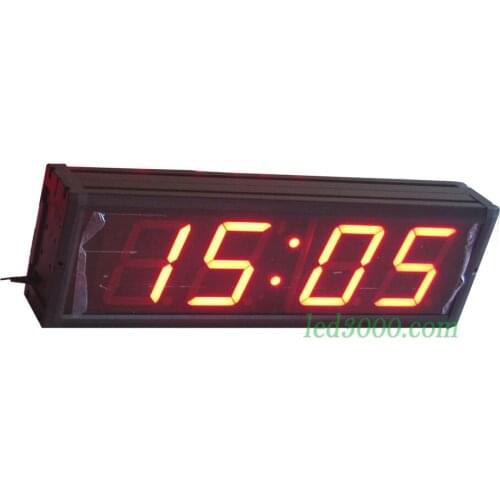 4inch double faces red color hours and minutes led wall clock high brightness remote control free mounting hook Custom clock