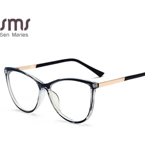 Cat Eye Transparent Computer Glasses Frame Women Men Anti Blue Light Eyewear Clear Lens Glasses Optical Spectacle Eyeglass