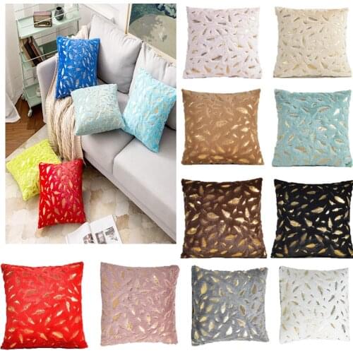 Plush Bronzing Pillowcase Square Sofa Cushion Cover 45X45cm Decorative Pillowcase Living Room Bedroom Warm Pillowcase