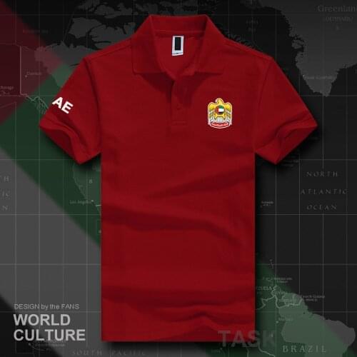 United Arab Emirates UAE polo shirts men short sleeve white brands printed for country 2018 cotton nation emblem new fashion