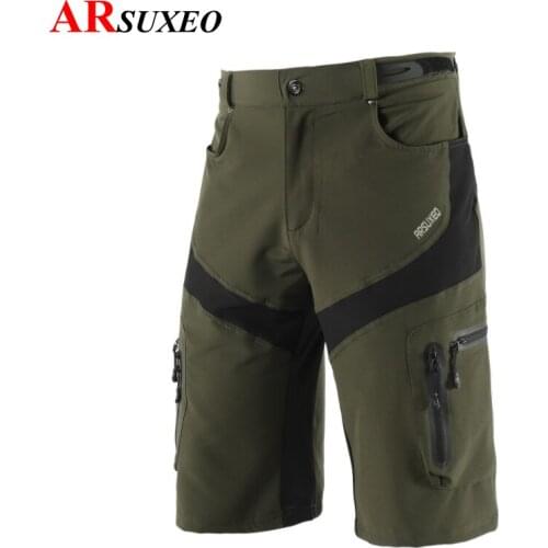 ARSUXEO Mens Cycling Shorts Downhill MTB Mountain Bike Bicycle Shorts Water Resistant Outdoor Sportwear Breathable Underwear