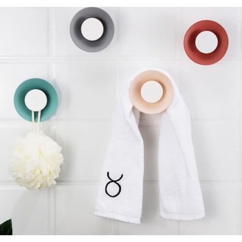 Cute Round Trumpet Plastic Wall Decorative Hanger Clothes Hat Bag Sticky Hook Handbag Storage Holder