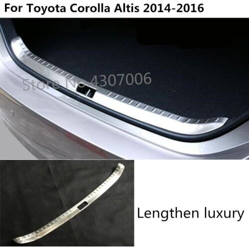 Car styling inside Rear Bumper trim Stainless Steel Scuff Sill trunk plate pedal 1pcs For toyota Corolla Altis 2014 2015 2016