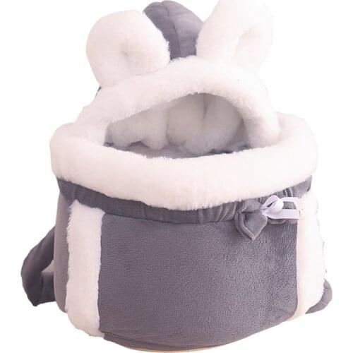 Warm Pet Carrier Bag Small Cat Dogs Backpack Winter Plush Pets Cage for Outdoor Travel Pet Hanging Chest Bags 6kg Load-bearing