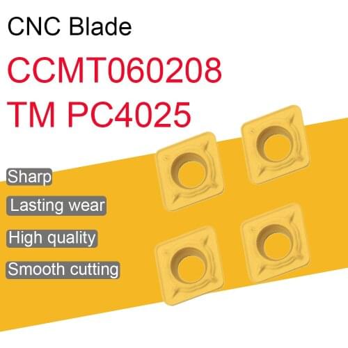 10PCS Carbide Inserts CCMT060208 TM PC4025 High Quality CCMT 060208 Blade Inner Hole Turning Tool CNC Lathe Cutter Tools
