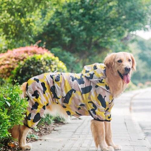 Miflame Sun-proof Dog Clothes Waterproof Dog Raincoat For Pet Coat Labrador Greyhound Raincoat Large Dog Costume Sun Protection