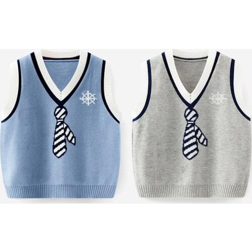 Toddler Baby Knitted Vest Boys Girls V Neck Sleeveless Waistcoat Children Spring Autumn Pullover Sweater Tops