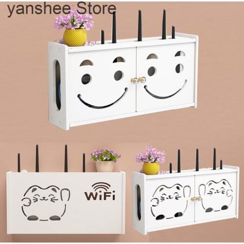 Wireless router storage box, PVC panel, wall rack, socket support, storage rack, home decoration, flame retardant