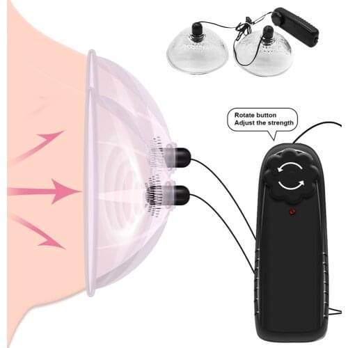 Female Breast Nipple Sucker Sex Toys For Woman Nipple Pump Vibrator Suction Cup Breast Enlargement Massager Nipple Stimulator
