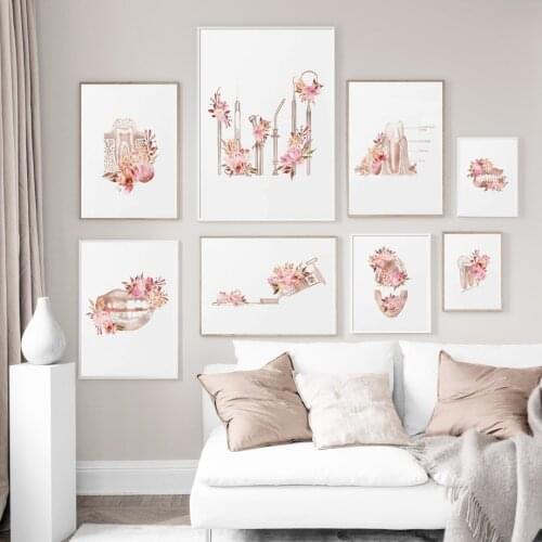 Tooth Model Surgical Tool Oral Care Wall Art Canvas Painting Posters And Prints Wall Pictures For Dentist Office Decor Aesthetic