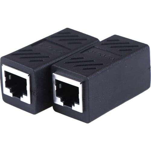 2pcs RJ45 Connector For Cat 7/6/5e Ethernet Adapter 8P8C Network Extender Extension Cable for Ethernet Cable Female to Female