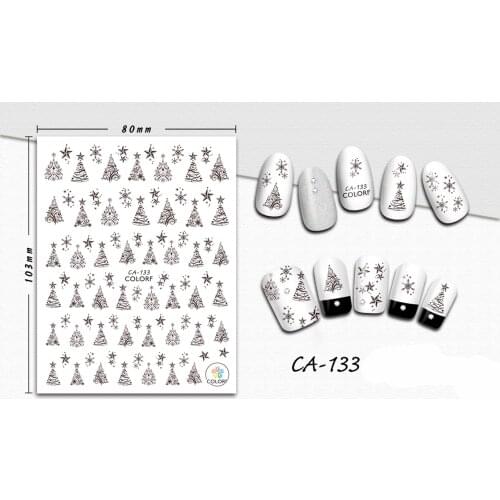 3D Stickers for Nails Line Christmas Tree Snowflake Nails Art Decoration Manicure Sticker Decals Slider Nail Foil Accessories