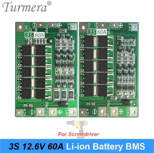 3S 60A 11.8V 12.6V for Screwdriver Battery 12V Li-ion 18650 Battery Protection Board BMS PCM