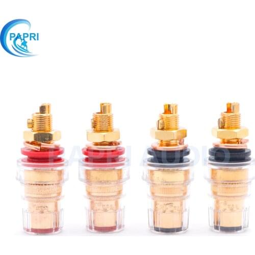 4PCS CMC-858-M-G Amplifier Gpld Plated Speaker Binding Post Terminal Banana Plug Connector High End Female