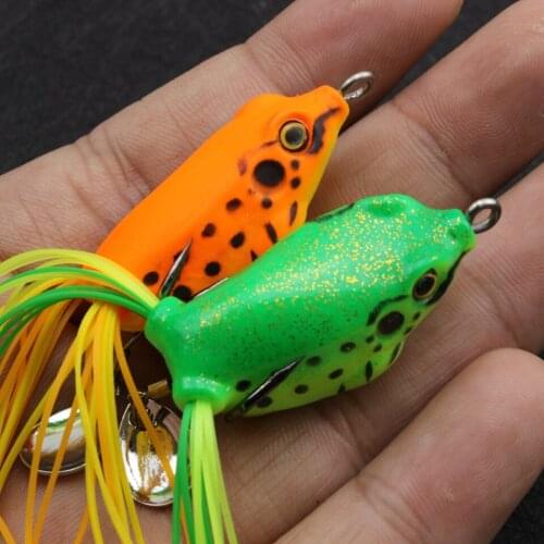 5PCS 5colors Fishing Lure Frog Swim Bait Soft Lure Frog Sound 4.5cm 6.5g Silicon Artificial fishing tackle fishing fish