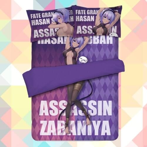 Anime Cartoon Fate/Grand Order AssAssin Zabaniya Quilt Cover Bedding Set With Pillow Cases Bed Sheet Duvet Cover Set 4pc 170012
