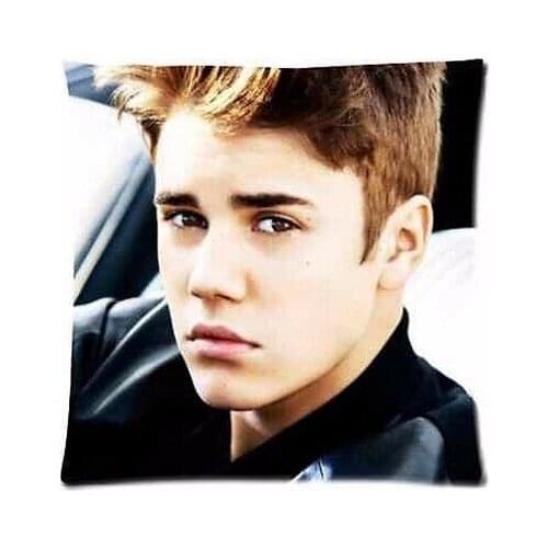 Free Shipping New Arrival Handsome Justin Bieber Fashion Decorative Square Zippered Pillowcases Nice Throw Pillow Case Fans Gift