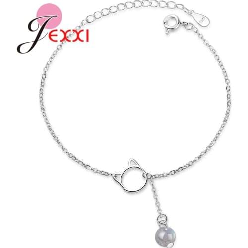 Two Colors Available Trendy 925 Sterling Silver Crystal Ball Charms Bracelets For Women Female Wedding Accessories