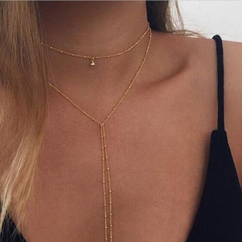 Long Tassel Necklace Beads Chains Necklaces Y-Shaped Lasso Drop Pendant Minimalist Necklaces Necklace