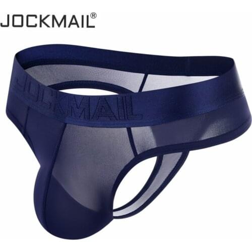 Jockmail Jockstrap Men Sexy String Homme Spandex Nylon Lingerie Gay Underwear Mens Thongs Low-rise G-string Penis Bulge Pouch